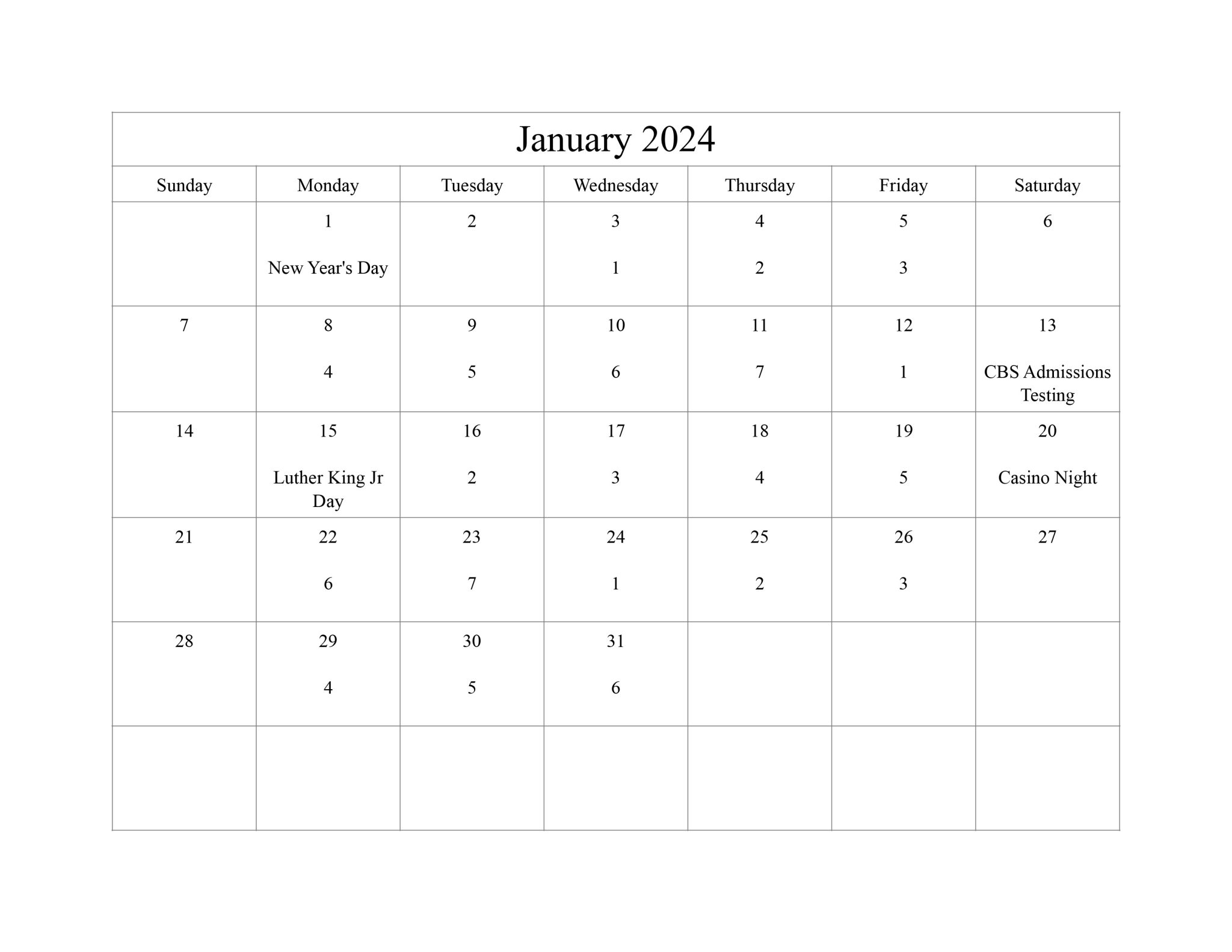 Schedules - Christian Brothers School